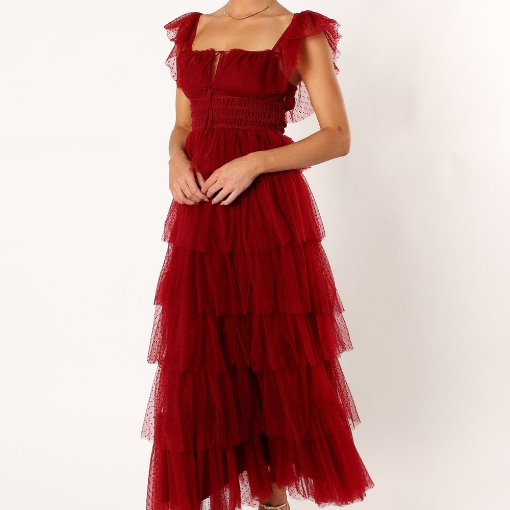 Petal & Pup Burgundy Layered Maxi Dress